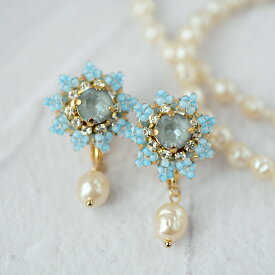 【送料無料】ビーズキット ビーズアクセサリー キット ビジューフラワー・ピアス (イヤリング ) キット(針と糸付き) 手作り キット イヤリング 手作り ピアス キット ギフト プレゼント 手作り ハンドメイド 手芸 手作り ピアス 材料 ビーズステッチ キット