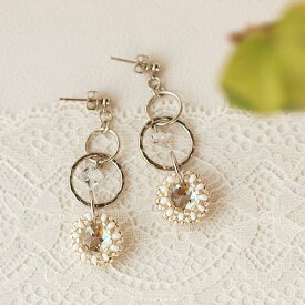 ビーズキット ビーズアクセサリーキット ブリリアントフレーム・ピアス ( イヤリング ) キット( 針と糸付き ) ビーズステッチキット ビーズアクセサリー キット 大人 手作り ピアス キットキット イヤリング ギフト プレゼント お食事会 2次会 冠婚葬祭 ディナー