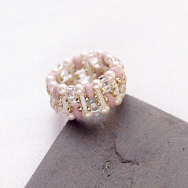ビーズアクセサリー キット 手作りテグス編みキット キルティング・リングキット(ピンク)(ブルー) ビーズ キット ビーズキット テグス編みリングキット 初心者 ハンドメイド 手作り アクセサリーキット ビーズアクセサリー キット 大人
