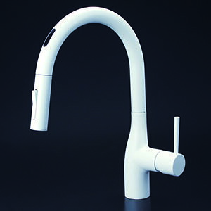 KM6071ECM4 KVK センサー水栓 引き出し式 シングルレバー キッチン混合栓 ホワイト (給湯制限機能付) スワン型 一般地用