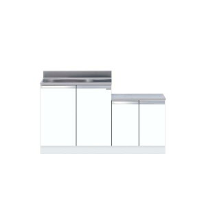 薄型一体型流し台 間口140cm ワンド. onedo KTD4-80-140K-左-SW 壁出し水栓仕様 レギュラーカラー メーカー直送 【配送エリア外対応不可】