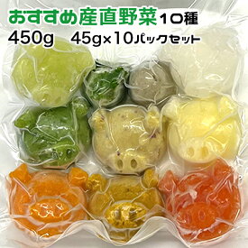 犬用 おすすめ産直野菜10種 小型犬向けパック 約450g 45g×10パック 冷凍真空パック【クール便発送】犬 猫 手作りごはん