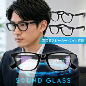 【SOUND GLASS EWモデル】 スマートグラス ワイヤレス サウンドグラス オーディオグラス PCメガネ ブルーライトカット メガネイヤホン Bluetooth 6.0 LDAC スピーカー付きメガネ マイク付き 通話 WEB会議 テレワーク 耳を塞がない イヤホン メガネ型イヤホン スマートメガネ