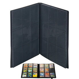 ポケットトレーディング カードアルバム、9ポケット仕様 360枚収納、サイドローディングPPポケット、ポケモンカードと互換性のあるカードバインダーポケットサイズ (ブラック)