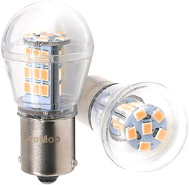 HooMoo S25 LED ウインカー シングル アンバー/オレンジ 純正球サイズ 爆光 (1156 BA15S ピン角180°) 12V/24V 対応 ウインカーランプ 2835SMD 33連 2個セット
