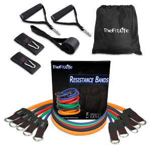 【送料無料】TheFitLife トレーニングチューブ チューブ トレーニング 筋トレチューブ (青/緑/赤/黒/橙)