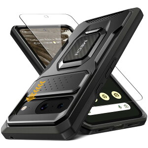 【送料無料】TONGATE Google pixel 8 ケース、リングブラケットとスライドカメラカバーを内蔵し、軍用級の耐震補強2層保護携帯ケース、グーグルピクセル8携帯ケース(2023)、ブラック