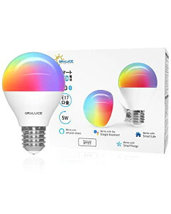yzORALUCE X}[g LEDd E17 40W F X}[gCg }`J[ 1600FRGB F`dF Alexa/Google HomeΉ nusv u 戵t 2 LDA5F-E17/2P
