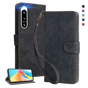 UnivoColors Sony Xperia 5 IV(docomo SO-54C/au SOG09/softbank XQ-CQ44) 手帳型 スマホケース 携帯カバー 高級合皮 RFIDブロッキング カード収納 専属ストラップ同梱 マグネット開閉 横置きスタンド機能 放熱