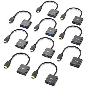 yzBENFEI 10 HDMI-VGA(D-SUB)A_v^[ (IX烁XAtɔΉ) 1080ptHD HDMI to VGAA_v^ Rs[^[AfXNgbvAm[gp\RAPCAj^[AvWFN^[
