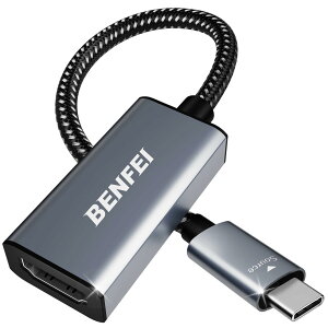 yzBENFEI USB C - HDMI ϊA_v^ 4K USB Type-C HDMI A_v^ [Thunderbolt 3 / 4] ݊^CvC HDMI ϊ [4K@60Hz fo] iPhone 15 Pro/Max, MacBook Pro/Air 2023, iPad Pro, iMac, S23, XPS 17 ȂǂɑΉ