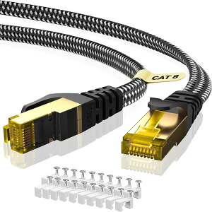yzBUSOHE LANP[u30M Cat8tbg҂݃P[u40Gbps 2000MHz RJ45RlN^^C[TlbgP[u߂8V[h܂h~f[^ȂǂɓKĂBߋ40t