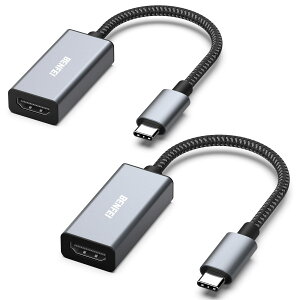 yzBENFEI 2 USB C - HDMI ϊA_v^ 4K USB Type-C HDMI A_v^ [Thunderbolt 3 / 4] ݊^CvC HDMI ϊ [4K@30Hz fo] iPhone 15 Pro/Max, MacBook Pro/Air 2023, iPad Pro, iMac, S23, XPS 17 ȂǂɑΉc