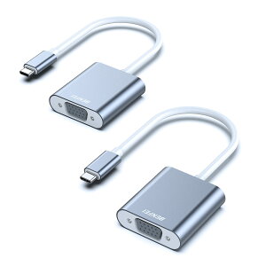 yzBENFEI 2 USB-C-VGAA_v^[AThunderbolt 3/4iUSB Type Cj-VGAA_v^[AHD 1080P ^Cvc VGA ϊA_v^[ iPhone 15 Pro/Max, MacBook Pro/Air 2023, iPad Pro, iMac, S23, XPS 17 ȂǂɑΉc