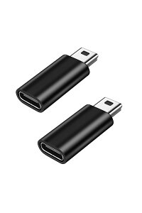 yzYFFSFDC USB C to ~jUSB ϊA_v^ 2Zbg USB C (X) - Mini USB(IX)A_v^[ USB Mini BIXto USB C ϊRlN^ [dƃf[^] ϊA_v^[ (ubN)