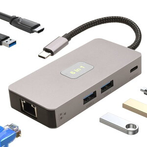 yzLeehitech 6-in-1 }`|[ghbLOXe[Vy1Gbps RJ45 C[Tlbg+4K XN[e +10Gbps 3*USB 3.2 A |[g+PD100W[dz@\𓯎ɎgpBMacbook Air/ProARog AllyADellAX