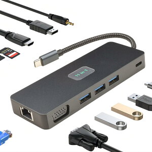 Leehitech 11-in-1 gvfBXvChbLOXe[Vy1Gbps RJ45+4K HDMI+1080P VGA+DPe+3*USB3.2 A+PD100[d+TF&SDJ[hXbg+3.5mmwbhtHWbNzvOvCBMacbook Air/Pro