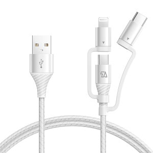 yzTeleadapt CgjO/USB Type C/Micro USB P[u 3-in-1 [dP[u 2.4A/480MBPS }[dP[u MFiF iphone/Android @Ή i0.9m j