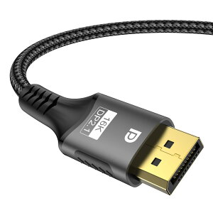 yzFDBRO 16K DisplayPort P[u 2.1Ki 80Gbps yIX-IXz 16K@30Hz 8K@120Hz 4K@240Hz Q[~O DP R[h HDR DSC 3D fBXvC|[gP[u (O[ubN, 3m)