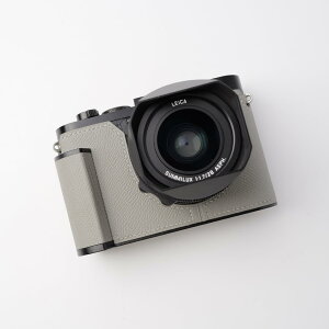 【送料無料】対応 Leica ライカ Q2 専用 カメラケース カメラカバー カメラバッグ 本革 【Iborrys 純手作】銀付牛革本体+メタルベースプレート+ハンドルの3-in-1デザイン (グレー)