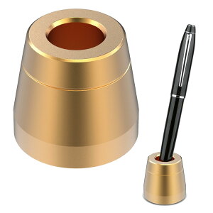 【送料無料】AKEIE ペン立て 1本 おしゃれ ペンスタンド 筆差し 滑り止め付き 万年筆 鉛筆 ボールペンに対応 アルミニウム合金 (1pcs, 金)