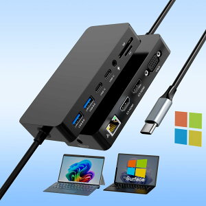 yzSurface hbN USB C Thunderbolt 4 Surface Dock gvfBXvC(4K HDMI*2+VGA), Surface hbLOXe[V Surface Pro 11/10/9/8/X/7+ /7, Surface Laptop 7/6/5/4/3, Surface Go 4/3/2/1, Surface Laptop Studio