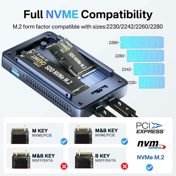 楽天市場】【送料無料】ACASIS 40Gbps M.2 NVMe SSD 外付けケース 冷却 