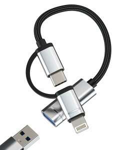 ^Cvc Lightning USB ϊ (2in1)USB-C ACtH f[^ڍs obNAbv A_v^[ ΉApple iPhone15 Pro Macbook Air ΉSamsung USB A to C Thunderbolt CgjO OTG Ro[^[ USB3.0 ϊAbv Typ