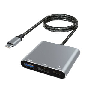 yzUSB Type C HDMI ϊ A_v^ ^Cv c Fuyi 50cmR[h 4K hdmi+typeC PD[d+USB 3.0 switch MacBook Pro/Mac Air 2018-2023M1-M3/Mac mini/iPad Pro,Samsung Galaxy S20/S10/Note10̑USB-C@(Space Grey)