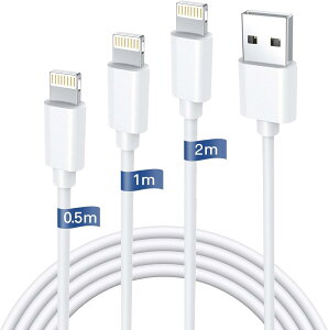 iphone [dP[u CgjOP[u  0.5M/1M/2M 3{Zbg iPhone [d P[u lightning P[u ACtH[dP[u 2.4A}[d USB f[^] fh~ ϋv iPhon