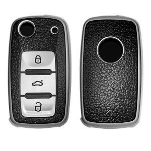 yzkwmobile یP[X Ή: VW Skoda Seat 3-{^ Ԃ̃L[ - X}[gL[ TPUی VR L[Jo[ Ԃ̌ - Vo[/F