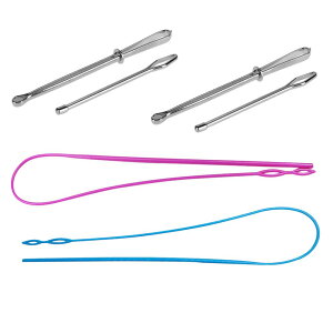 【送料無料】Kingsie ひも通し 6個セット ゴム通し ステンレス はさみ式 玉付ひも通し プラスチック ロング紐通し 手芸材料 ハンドメイド 手作り道具