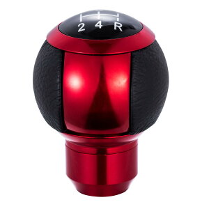 【送料無料】Bashineng レザー製 ギアシフターノブヘッド 5速 スティックシフト 自動と手動 トラック カー用品 汎用 (赤)