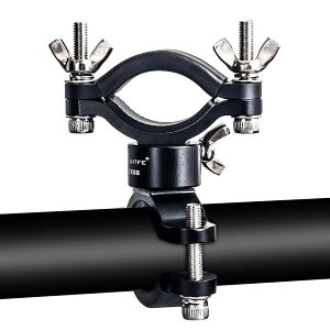 【送料無料】LIGHTFE 自転車ライトホルダー ブラケットアルミニウム合金素材を使用, バイクライトマ ウント調整可能なオープンクリップはビッグサイズ自転車ライトに特化、360°回転クリッ