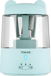 【送料無料】TOKAIZ 鉛筆削り 電動 自動 ミニ 充電式 芯の3段調整対応 削りすぎ防止 自動停止 折れ芯除去機能 鉛筆削り器 コンパクト 軽量 小型 携帯 小学生 子供 TPS-001(ミント)