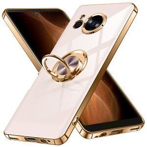 【送料無料】AQUOS sense8 SH-54D / SHG11 用 ケース リング付き アクオスセンス8 カバー Uovon スマホケース スタンド機能 薄い 車載ホルダー 対応 携帯カバー 軽量 ストラップ穴付き おしゃれ ・ ピ