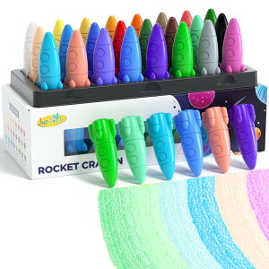 【送料無料】JUPITEARTH クレヨン ロケット型 24色 可愛い 持ちやすい 手汚れない 折れにくい 安全 無毒 水で落とせる お風呂 塗り絵 落書き お絵描き セット 小学生 赤ちゃん 幼児 絵の具 色鉛