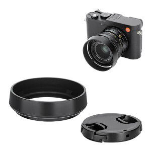 【送料無料】JJC メタル ねじ込む式 レンズフード ライカ Leica Q3 Q3 43 Q2 Q用 Leica Q用 レンズフード互換 レンズキャップ付き ブラック(純正レンズキャップが使えない)