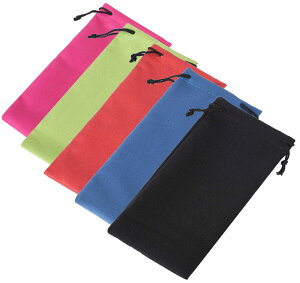 【送料無料】fogman 巾着袋 ポーチ袋 メガネケース 携帯電話 スマホ ベルベット 収納 5枚セット(色ランダム)