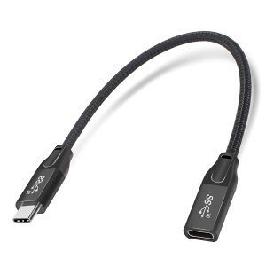 【送料無料】Mauknci USB 3.1 Type C 延長ケーブル Gen2 10Gbps 5A急速充電 0.3m USB C オス to USB C メス 延長コード ビデオ/音声/データ転送に対応