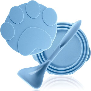 【送料無料】POOKIE 猫缶 犬缶 保存用 蓋 フタ キャップ カバー 同色2枚セット 密閉 ECO 3サイズ適合 万能 スプーン付き 缶詰 角にフィット