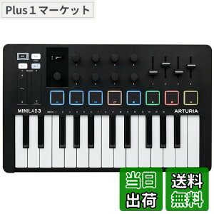 �y���������zArturia MIDI �L�[�{�[�h �R���g���[���[ MiniLab 3 �z���C�g �F�F�u���b�N