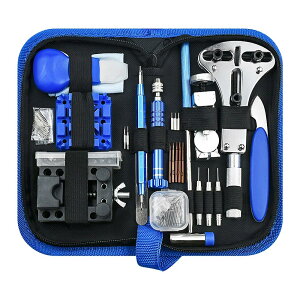 【送料無料】Glvaner 時計工具 時計修理ツール 腕時計修理工具 革製収納バッグ 取外し取付け 208点セット 腕時計電池交換 腕時計のバンドの調整の仕方 裏蓋開け バンドサイズ調整 バネ棒外し