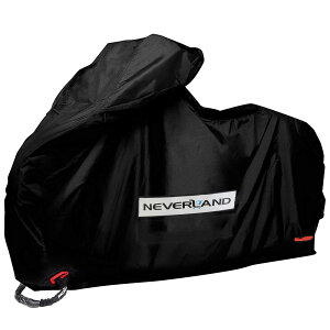 【送料無料】NEVERLAND バイクカバー 車体カバー 厚手 300Dオックス生地 耐熱 溶けない 撥水 防雪 丈夫 UVカット 防水性能アップ 風飛び防止 蒸れない 前後ロック穴 盗難防止 収納袋付き 通用タ