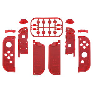 【送料無料】eXtremeRateスイッチ ジョイコンに対応用交換シェル、クリアジョイコン switchとswitch 有機elに対応用ハンドヘルドコントローラーハウジングケース、同じ色のフルセットボタン付き