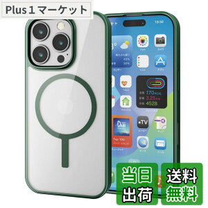 �y���������z�G���R�� iPhone 16 Pro �P�[�X �N���A �}�O�l�b�g MAGKEEP �n�C�u���b�h ���C�����X�[�d�Ή� 4�p�G�A�[�N�b�V���� �f�B�[�v�O���[�� PM-A24CMAG03GN