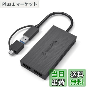 �y���������zWAVLINK USB 3.0A/type-C-�f���A�� HDMI �A�_�v�^�[ 2K�o�� �~�j�h�b�L���O�X�e�[�V����/�� ��4K�i3840x2160 @ 30Hz�f�B�X�v���C�o��/1x1440P�Ή� HDMI�o�̓|�[�g/1x1080P�Ή� HDMI�o�̓|�[�g1xUSB 3.0