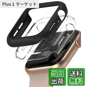 �y���������zJP - Ringke Apple Watch Series 6 / 5 / 4 / SE 40, 44mm Slim �F�FClear & Matte Black (2P)�A�T�C�Y�F[6 / 5 / 4 / SE 44mm]