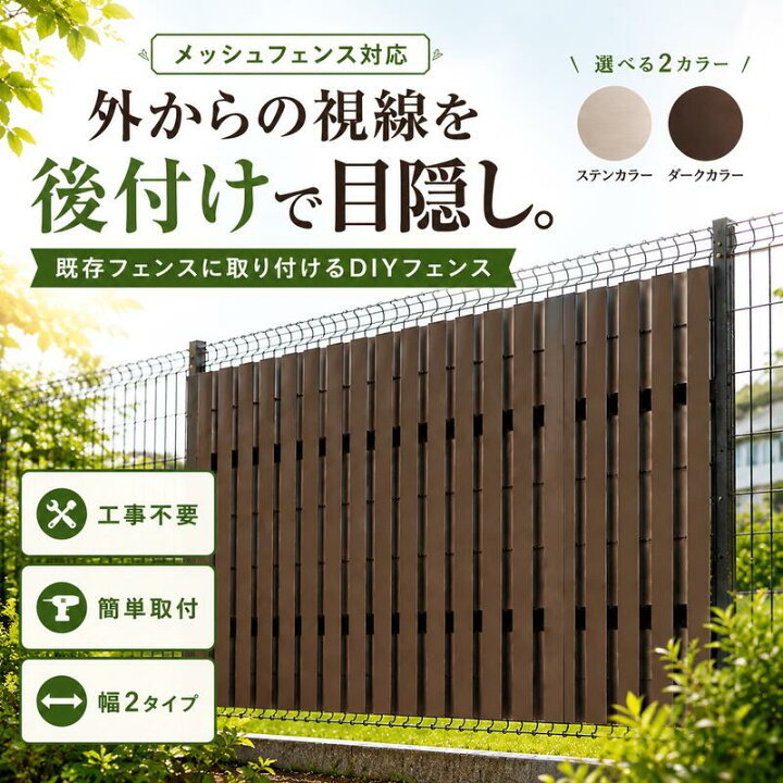 楽天市場】目隠しフェンス 後付け フェンス DIY アルミフェンス 