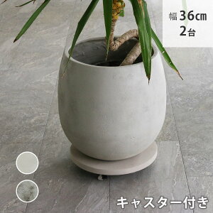 セメント製キャスター付きプランターキャリー36cm 2台組 TR360-2P 直径36 スタンド フラワースタンド ベース キャスター 台車 鉢置き 花台 プランター おしゃれ インテリア 室内 ベランダ ガーデ